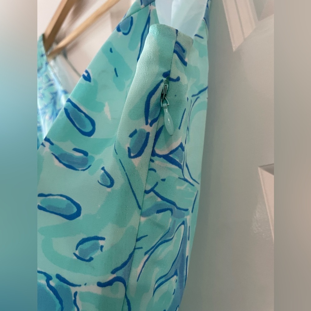 NWT Vineyard Vines Pampanga Maxi Dress in the Capri Blue Palm Leaf Size 2 - Picture 6 of 7